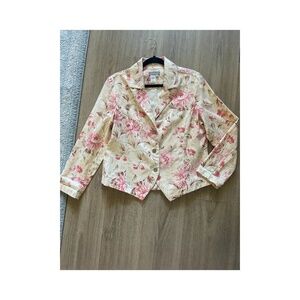 Feminine Conservative with a kick Floral button front Garden Jacket
